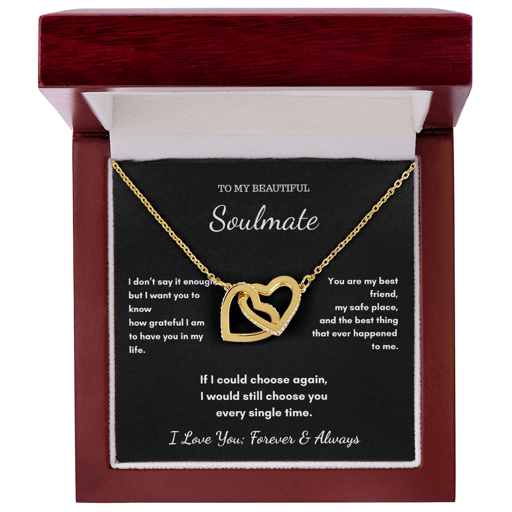 To My Soulmate Necklace - Our Hearts Pendant Gift