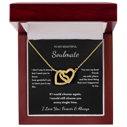 To My Soulmate Necklace - Our Hearts Pendant Gift