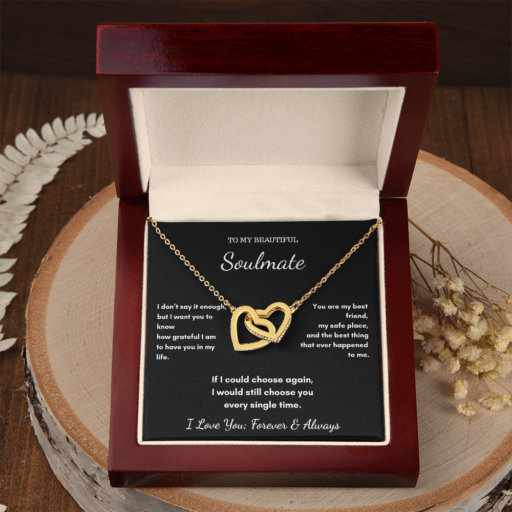 To My Soulmate Necklace - Our Hearts Pendant Gift