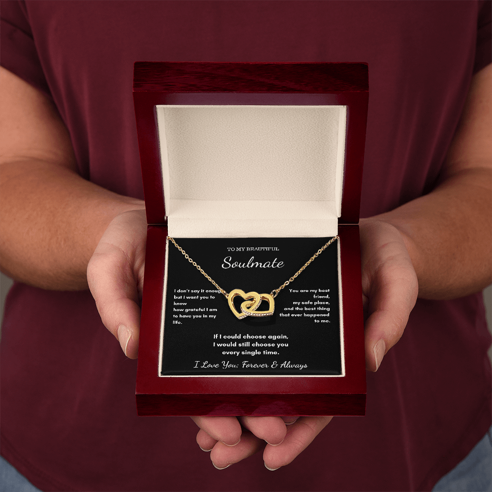 To My Soulmate Necklace - Our Hearts Pendant Gift