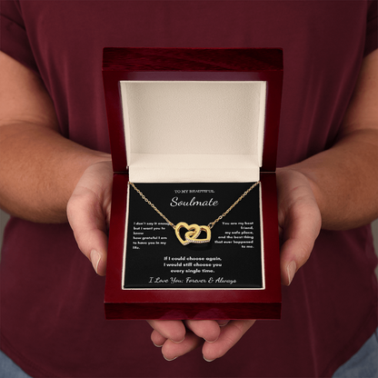 To My Soulmate Necklace - Our Hearts Pendant Gift