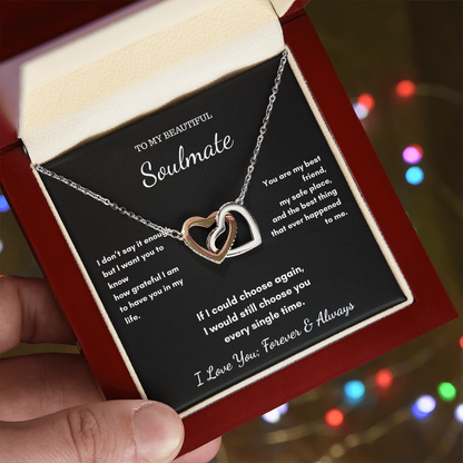 To My Soulmate Necklace - Our Hearts Pendant Gift