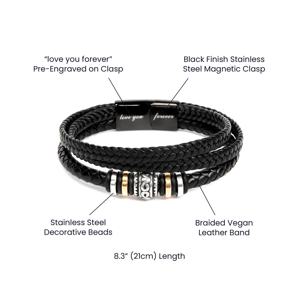 To My Grandson Bracelet — "You Will Never Lose" Message Card