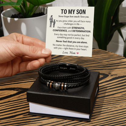 To My Son Strength, Confidence, Determination Bracelet