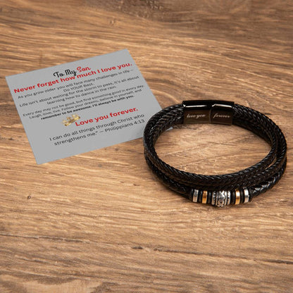To My Son Bracelet - Philippians 4:13
