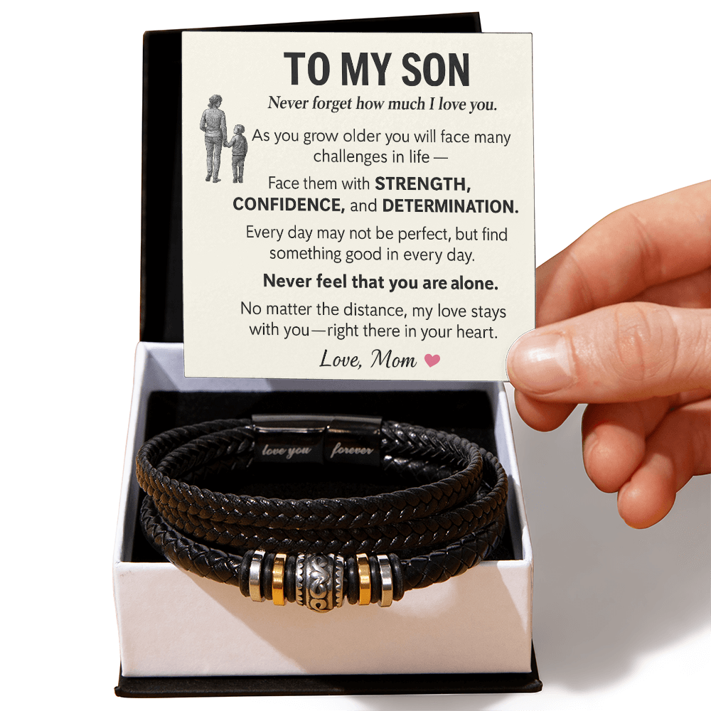 To My Son Strength, Confidence, Determination Bracelet