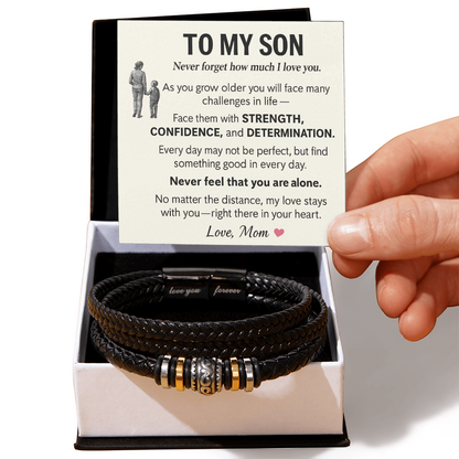 To My Son Strength, Confidence, Determination Bracelet