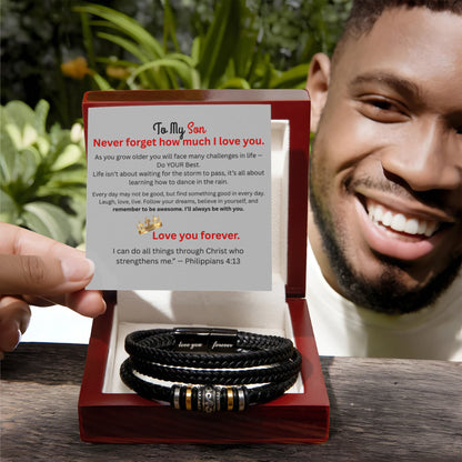 To My Son Bracelet - Philippians 4:13