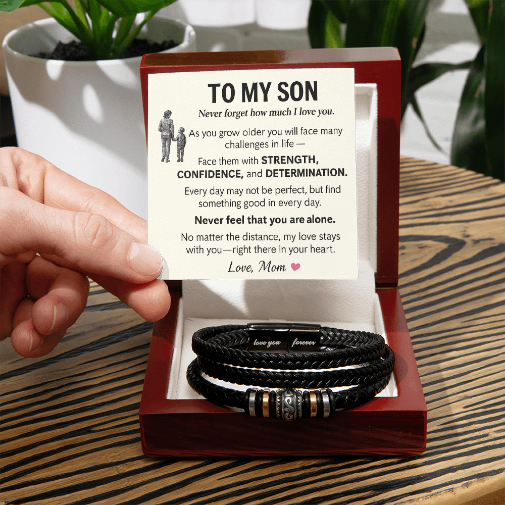 To My Son Strength, Confidence, Determination Bracelet