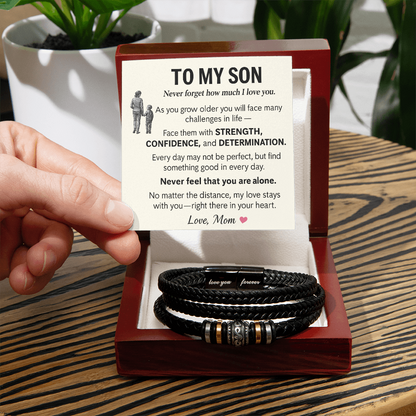 To My Son Strength, Confidence, Determination Bracelet
