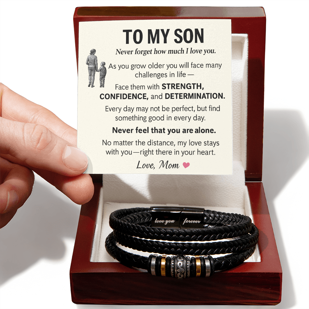 To My Son Strength, Confidence, Determination Bracelet