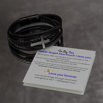 To My Son: Never Forget Philippians 4:13 Blue