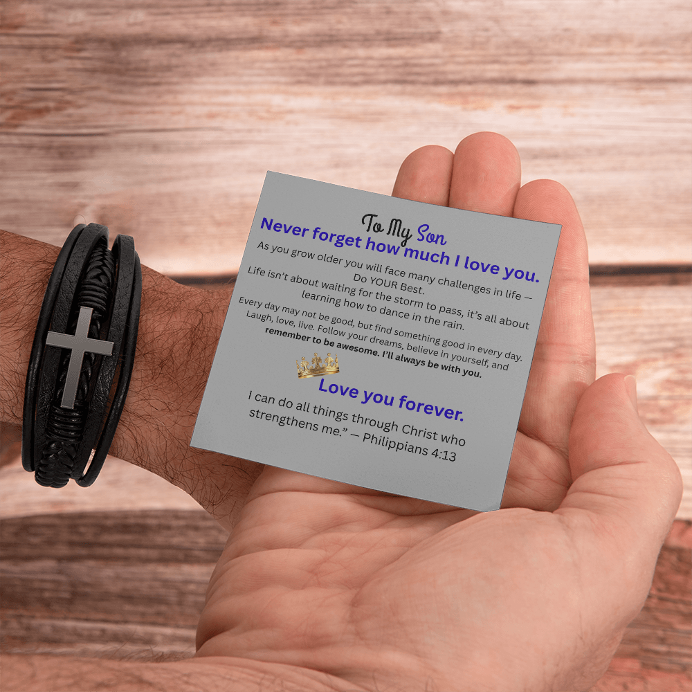 To My Son: Never Forget Philippians 4:13 Blue