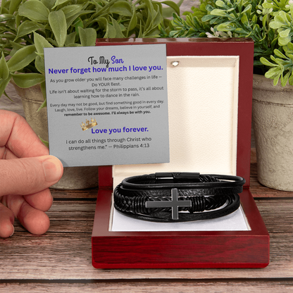 To My Son: Never Forget Philippians 4:13 Blue