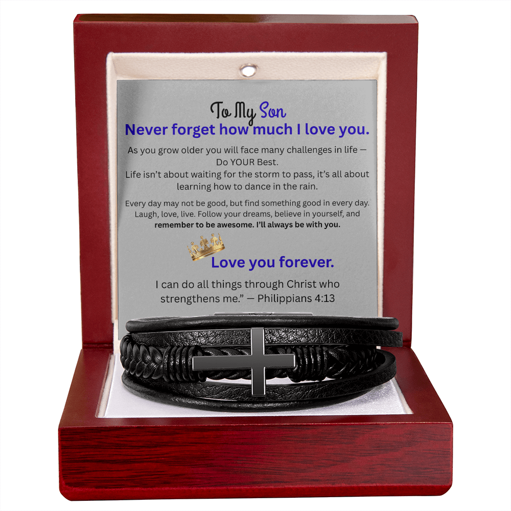 To My Son: Never Forget Philippians 4:13 Blue