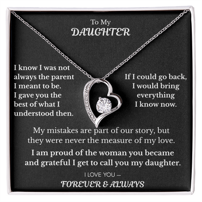 To My Daughter — What I Know Now Heart Necklace