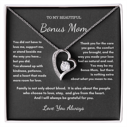To My Bonus Mom Necklace - You Love Me Anyway Gift
