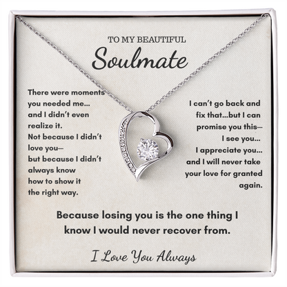 To My Soulmate – I'll Always Choose You Heart Necklace