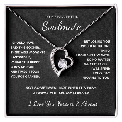 To My Soulmate — I Should Have Said This Sooner | Heart Necklace Gift