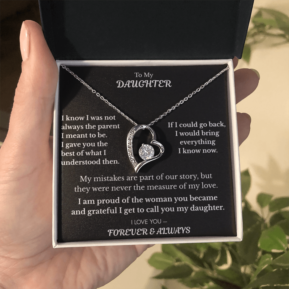 To My Daughter — What I Know Now Heart Necklace