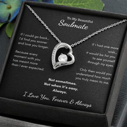 To My Beautiful Soulmate - If I Could Go Back Heart Necklace