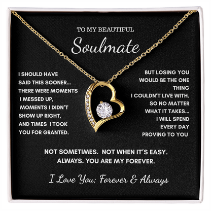 To My Soulmate — I Should Have Said This Sooner | Heart Necklace Gift