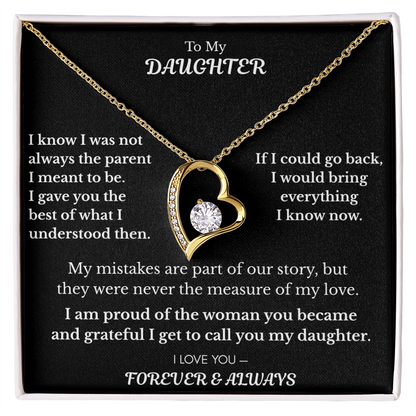 To My Daughter — What I Know Now Heart Necklace