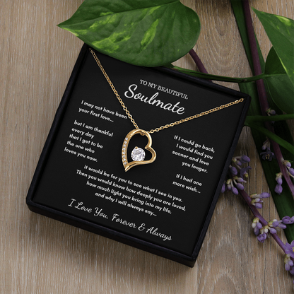 To My Soulmate - If I Had One Last Wish Heart Necklace