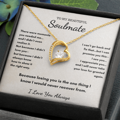 To My Soulmate – I'll Always Choose You Heart Necklace