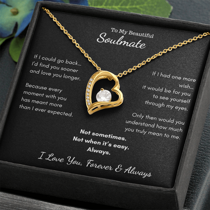 To My Beautiful Soulmate - If I Could Go Back Heart Necklace