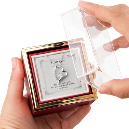 Heart Necklace Gift with Rose Box – To My Love