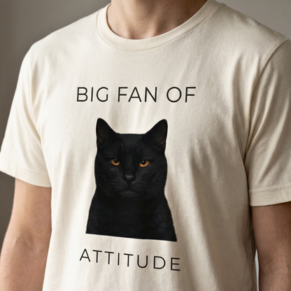 Big Fan of Attitude Black Cat Graphic Tee